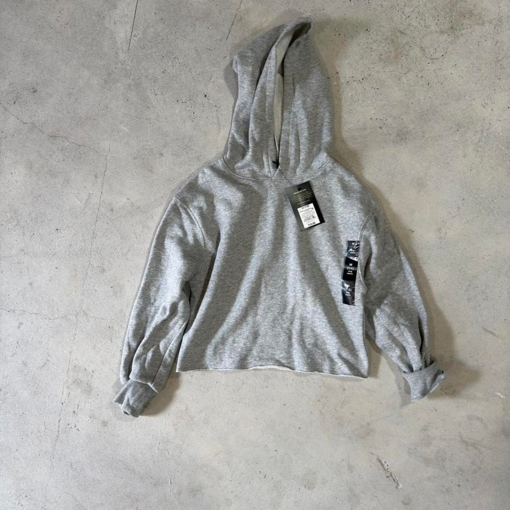 Hoodie - Girls M 7/8 - Gray Cropped Sweatshirt NWT